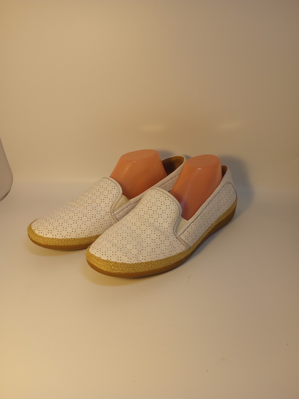 Collection By Clark's Soft Cushion White Slip-on Flat Women's 12W